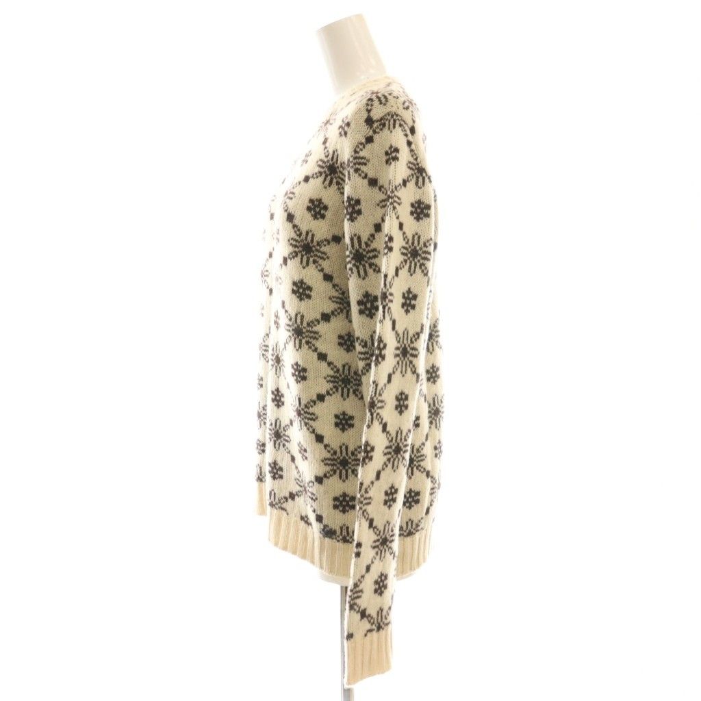 【中古】シャネル CHANEL カシミヤ ノルディッククルーネックニット セーター 40 エクリュ ブラウン P52856K06864 シャネル CHANEL カシミヤ ノルディッククルーネックニット セーター