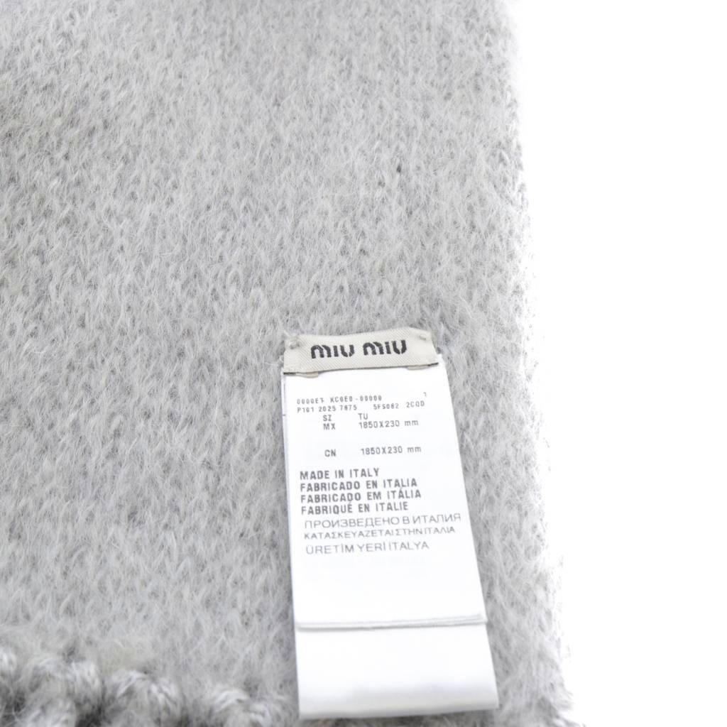 ミュウミュウ miumiu 25AW ウールモヘア スカーフ マフラー ロゴ