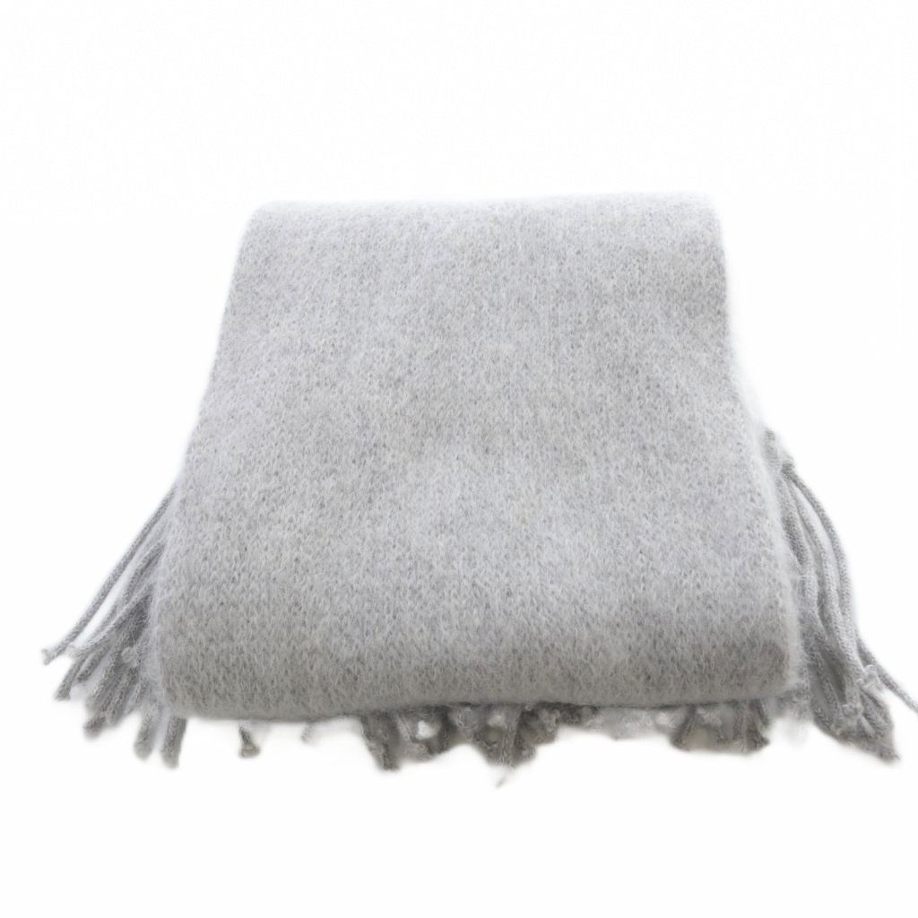 ミュウミュウ miumiu 25AW ウールモヘア スカーフ マフラー ロゴ