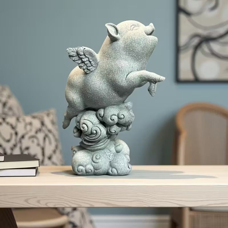 自然石の彫刻穴開きデザイン　置物 だるま 達磨 ダルマ 開運 縁起物 置物 石 日本製 : 浦田石材彫刻店