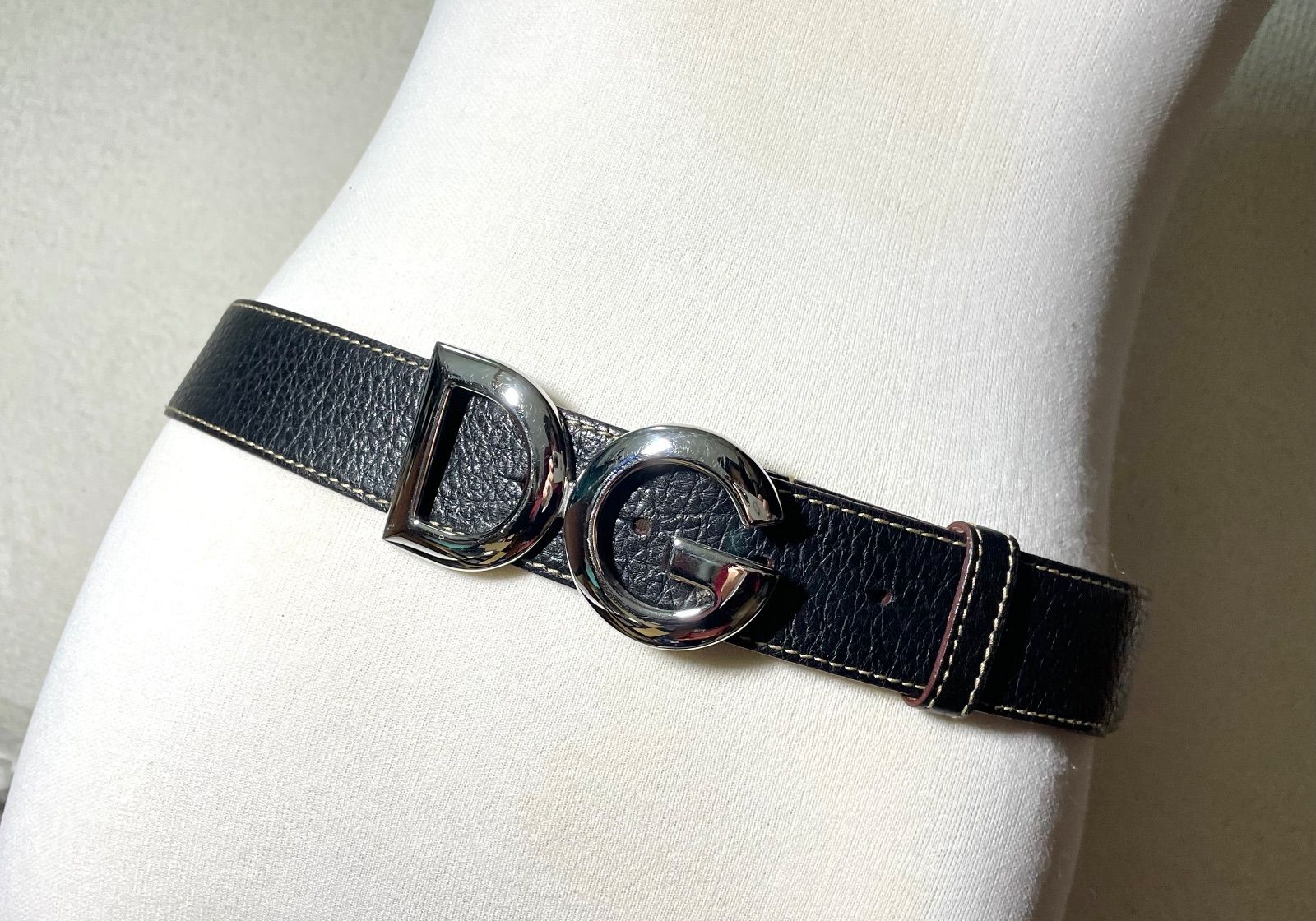 DOLCE&GABBANA ドルチェ&ガッバーナ DGバックル レザーベルト 85cm 34