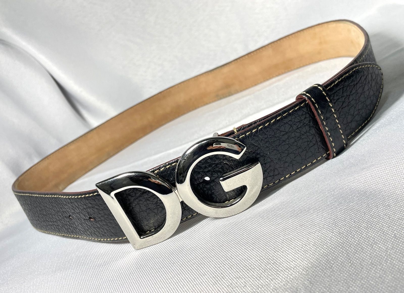 DOLCE&GABBANA ドルチェ&ガッバーナ DGバックル レザーベルト 85cm 34