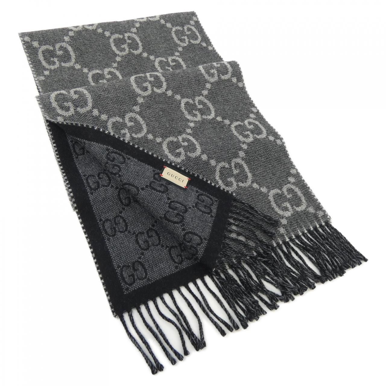 グッチ マフラー ネイビー GGロゴ リバーシブル ユニ グッチ GUCCI GG