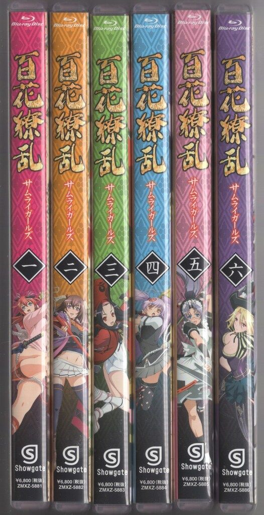 アニメBlu-ray 百花繚乱 サムライガールズ 初回全6巻 ※ピローカバー