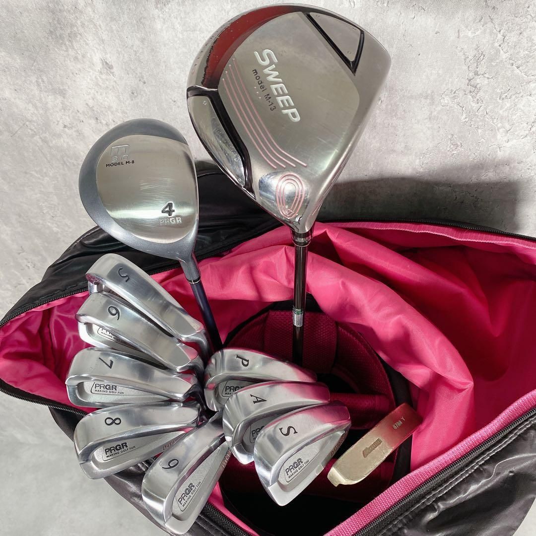 V666 キャロウェイ PRGR レディース ゴルフ フルセット 黒 ピンク