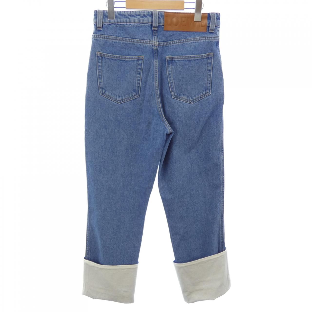 LOEWE デニム　週末SALE LOEWE ロエベ レディース デニム アナグラム バギー ジーンズ ワイド