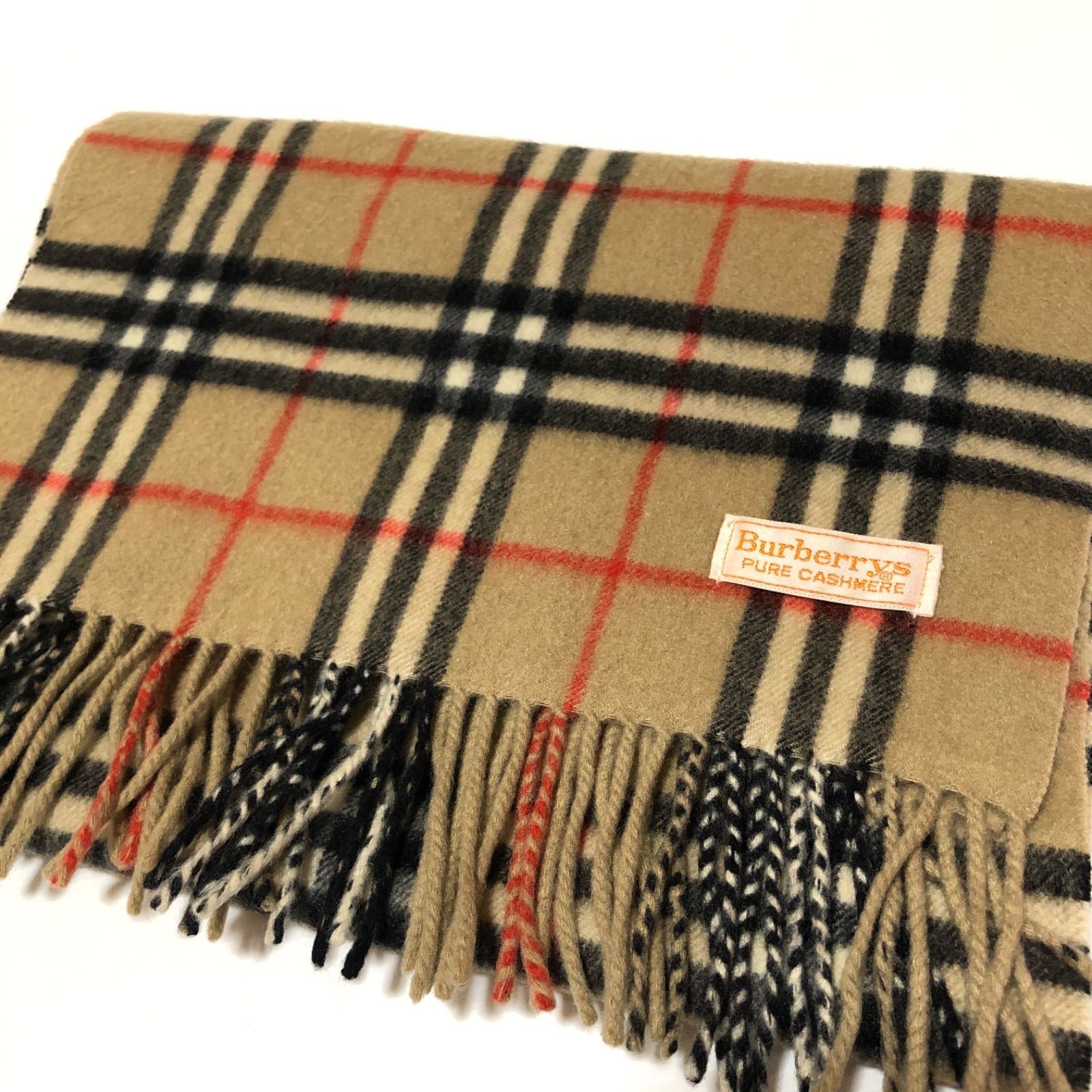 一度使用☆Burberrys ノバチェックマフラー カシミヤ バーバリー
