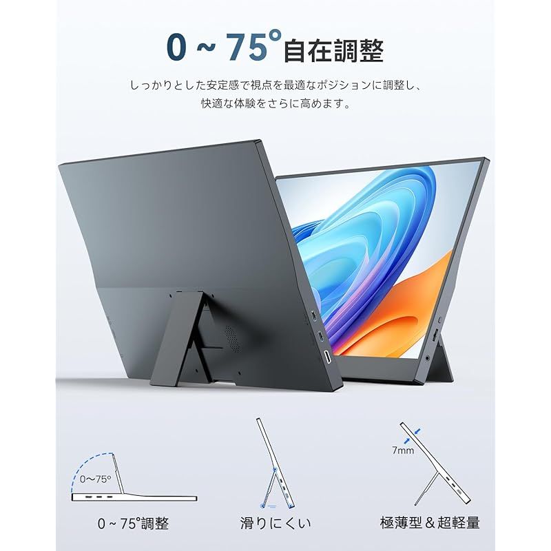 セール❤️モバイルモニター 15.6インチ モバイルディスプレイ 薄型