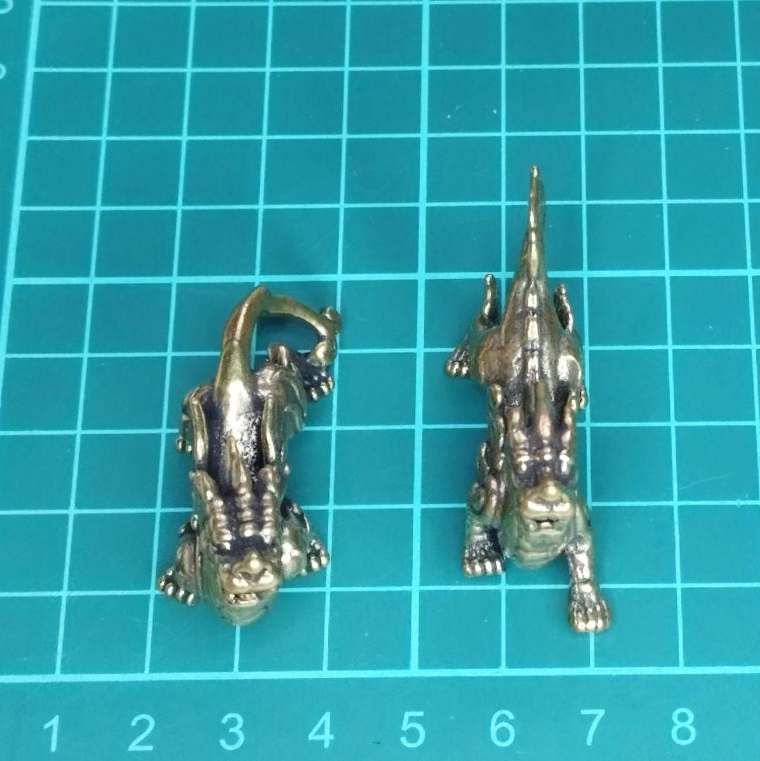 A39 貔貅 ペア 真鍮製 ヒキュウ 置物｜ブラス製 風水 開運 縁起物 金運