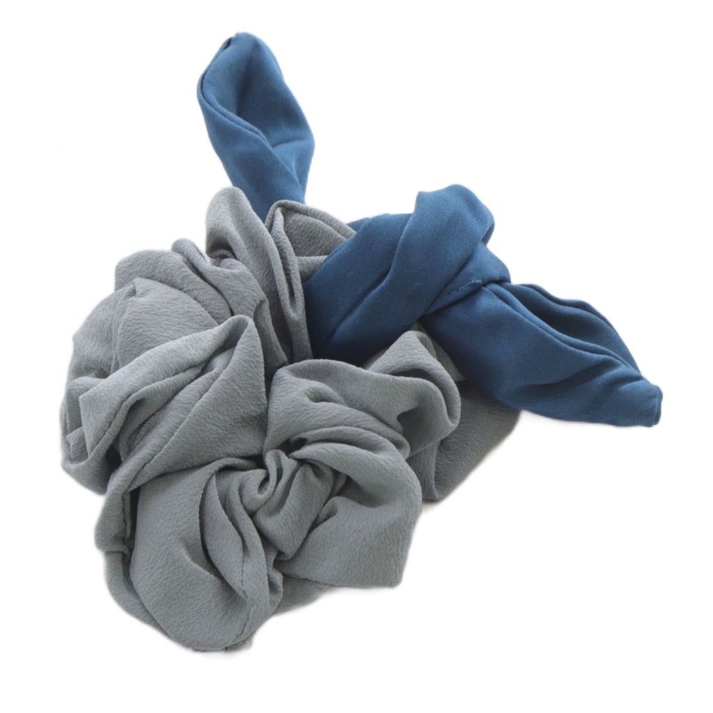 アッカ acca ワイヤー付き サテンシュシュ グレー 青 ブルー - メルカリ