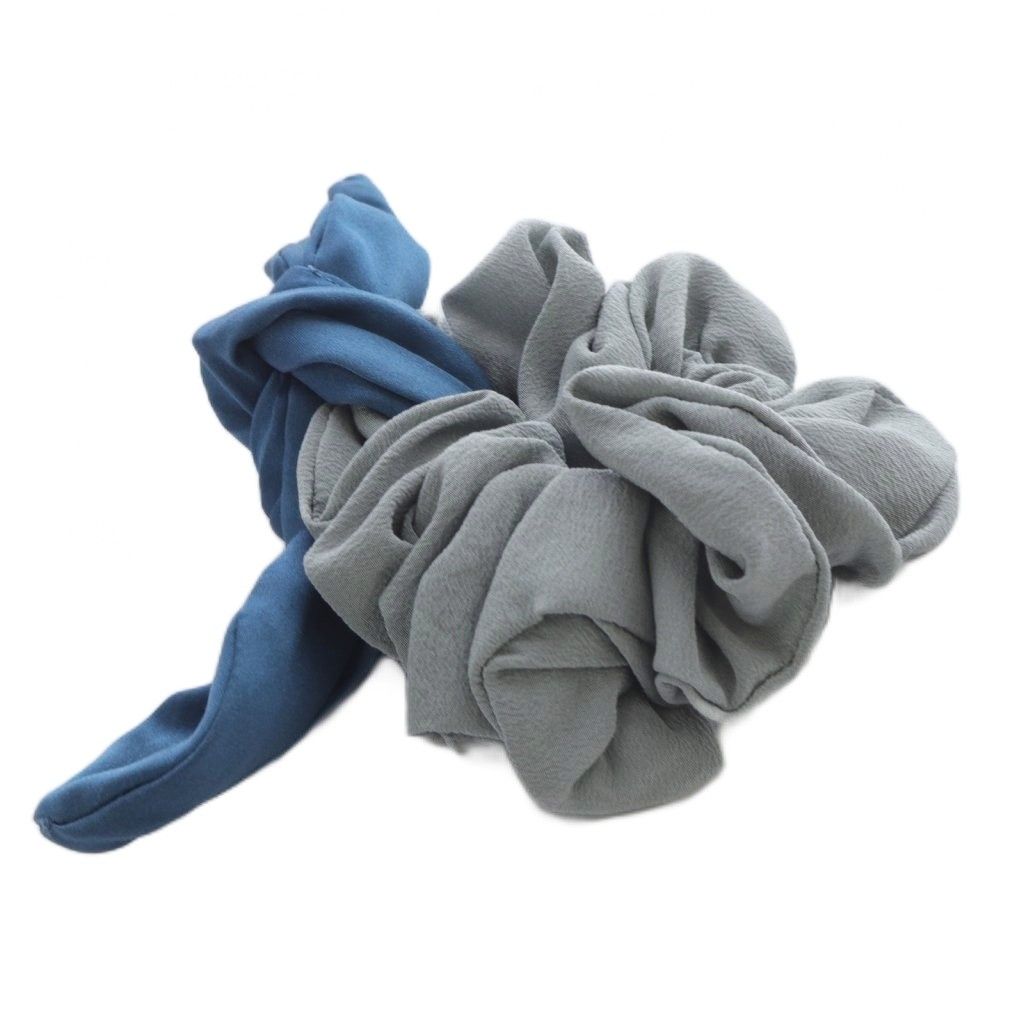 アッカ acca ワイヤー付き サテンシュシュ グレー 青 ブルー - メルカリ