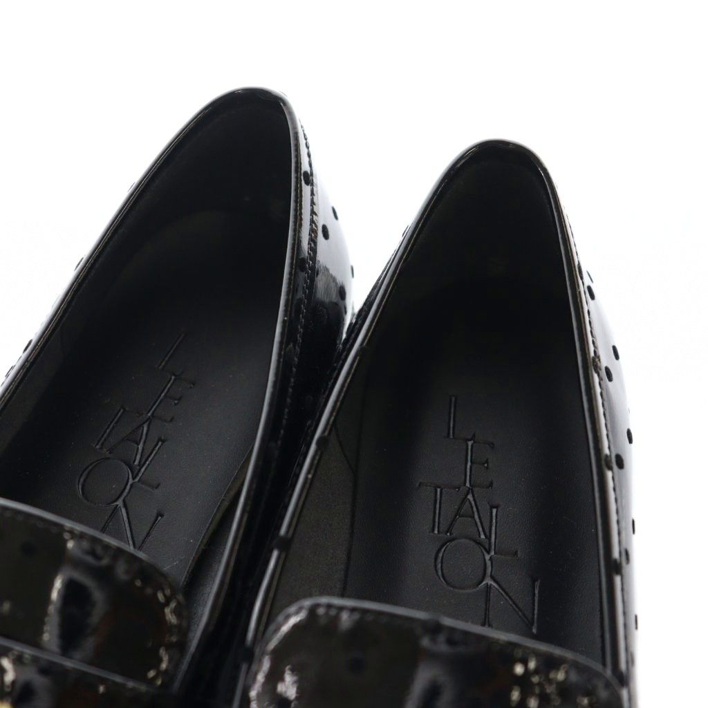 ルタロン Le Talon エナメルドットコインローファー 23.5cm 黒