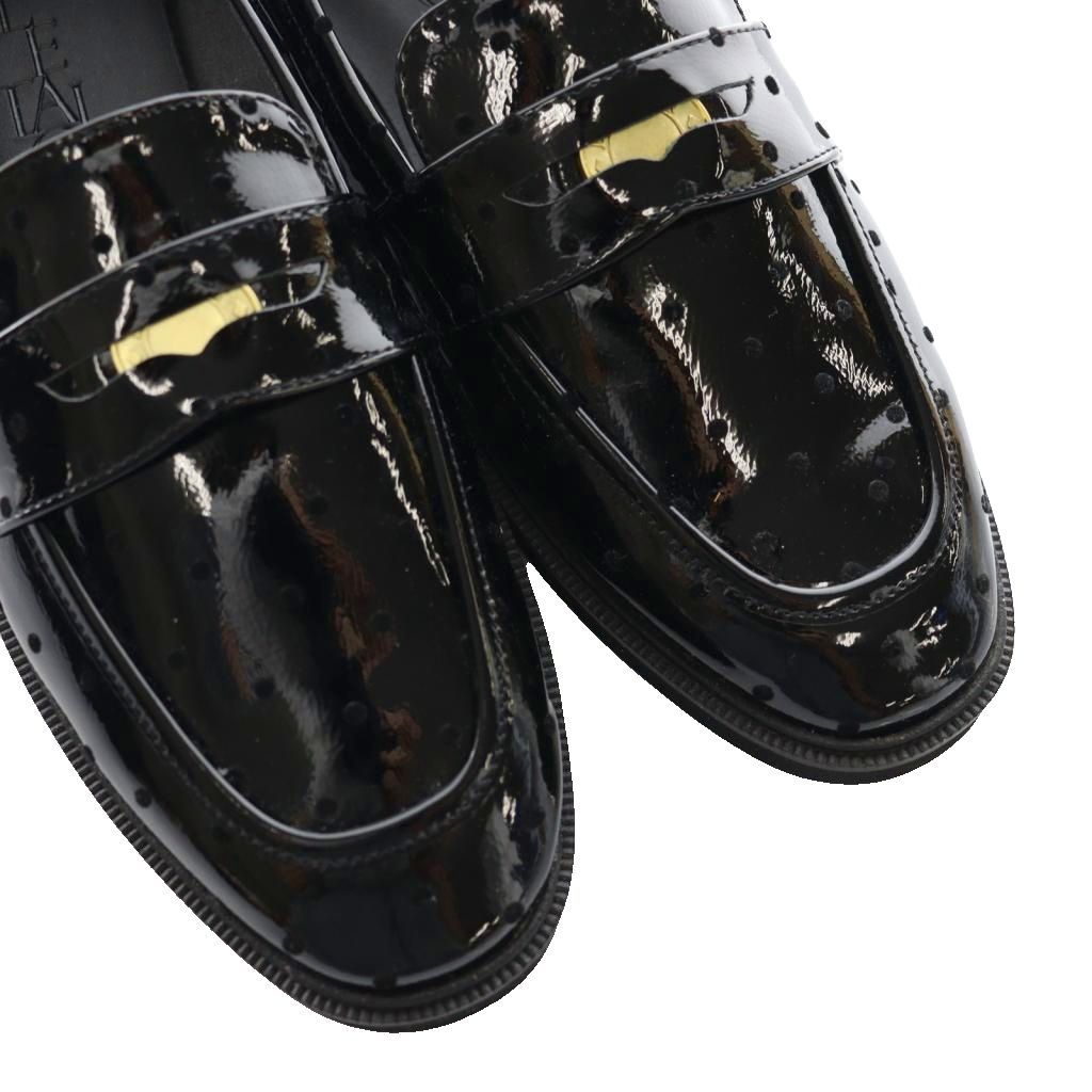 ルタロン Le Talon エナメルドットコインローファー 23.5cm 黒