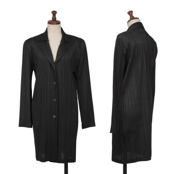 プリーツプリーズPLEATS PLEASE プリーツロングジャケット 黒2 - メルカリ