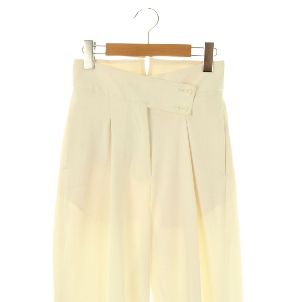 ツウィル TWILL ウエストクロスタックパンツ ワイドパンツ 38 ホワイト