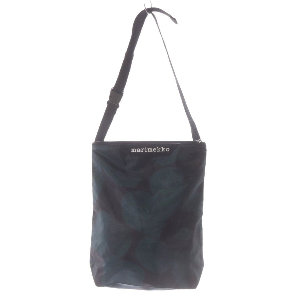 マリメッコ marimekko Unikko NEAT CROSSBODY M ショルダーバッグ 緑 グリーン 黒