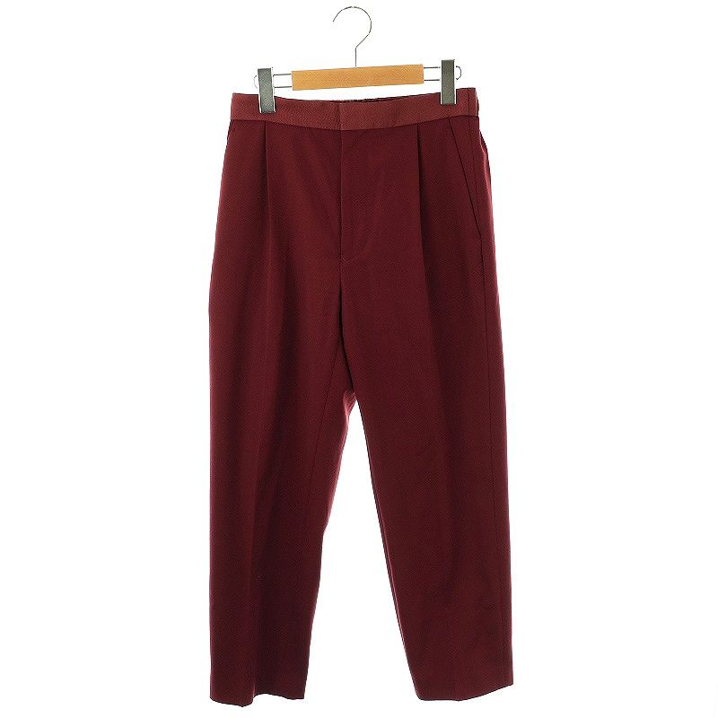【中古】ドゥロワー WINTER2 ギャバジンバックギャザーパンツ テーパードパンツ 34 レッドブラウン レディース ドゥロワー Drawer WINTER2 ギャバジンバックギャザーパンツ