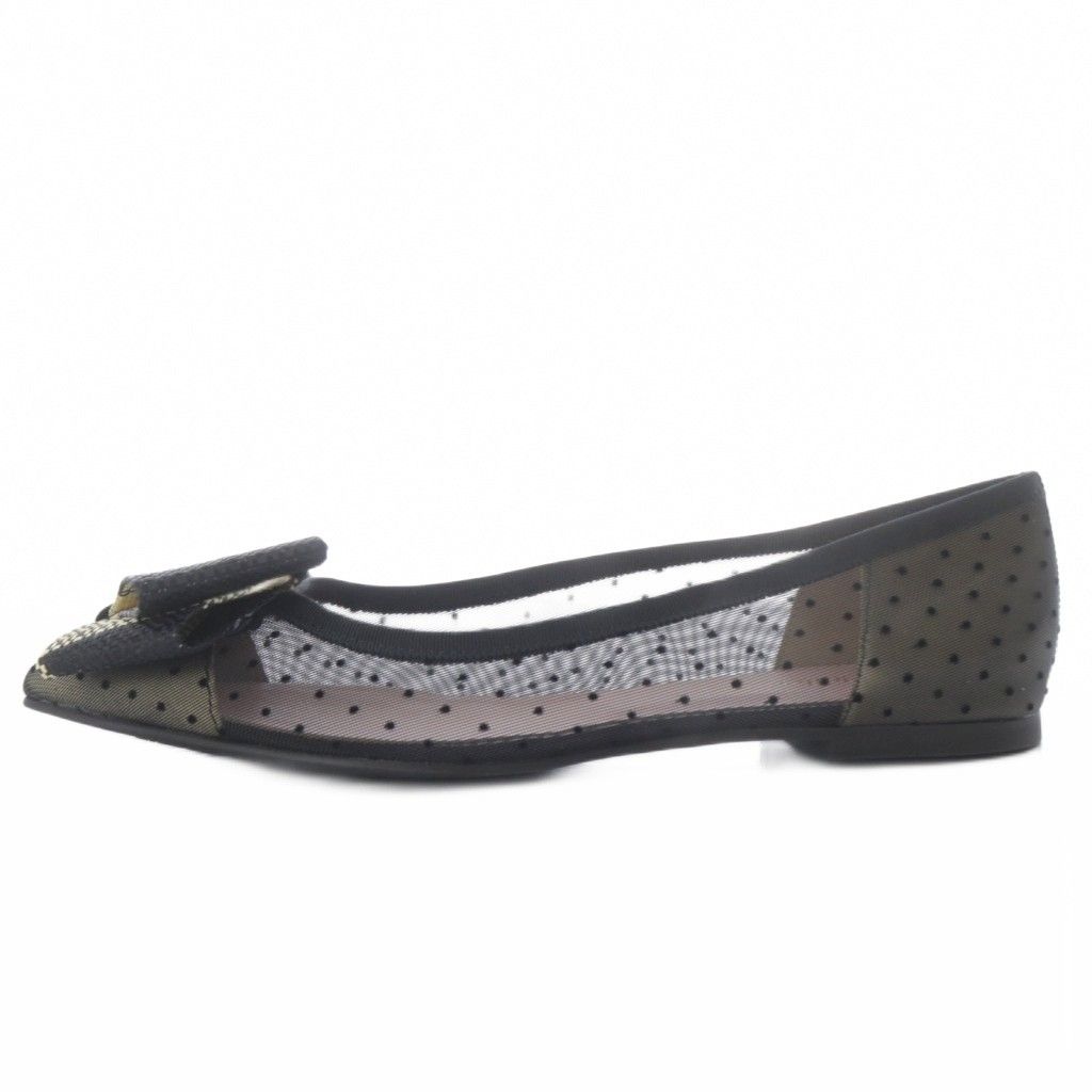 【未使用品】プリティバレリーナ パンプス レース　ポインテッドトゥ　黒 ショッピングカート -Pretty Ballerinas(プリティ・バレリーナ