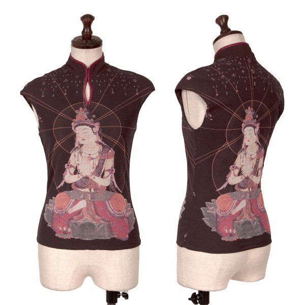 ヴィヴィアンタムVIVIENNETAM 仏陀プリントパワーネットノースリーブ