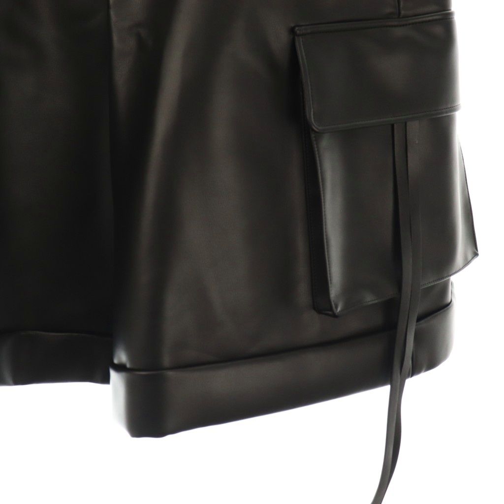 アディアム ADEAM フェイクレザーカーゴハーフパンツ ジッパーフライ S