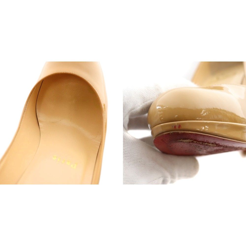 【中古】クリスチャンルブタン ニュー シンプル パンプ パンプス ハイヒール エナメル 36 ベージュ /SS ■OS クリスチャンルブタン Christian louboutin ニュー シンプル パンプ