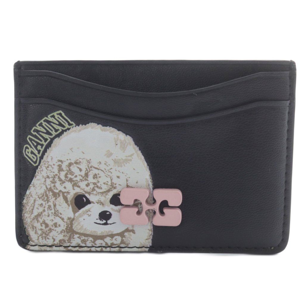 【中古】ガニー GANNI 25年 Bou アニマル カードホルダー パスケース カードケース レザー ブラック /YO11 ■SH ガニー GANNI 25年 Bou アニマル カードホルダー パスケース カード