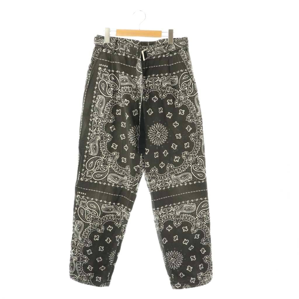 【中古】サカイ 22-02691MBandana Print Pantsパンツ ストレート ペイズリー柄 1 グレー 黒 白 /NR ■OS ■SH メンズ サカイ sacai 22-02691MBandana Print Pantsパンツ ストレート