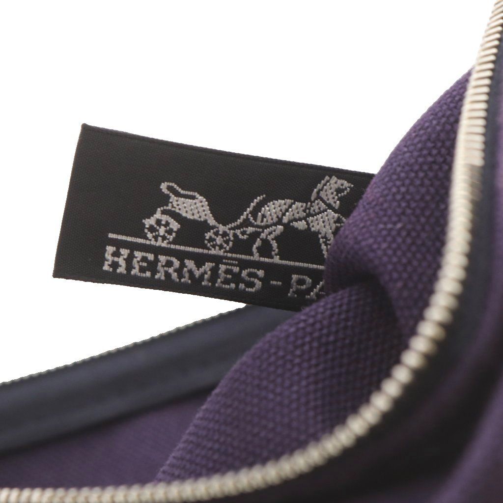 エルメス HERMES フラットポーチ ヨッティングGM キャンバス パープル 