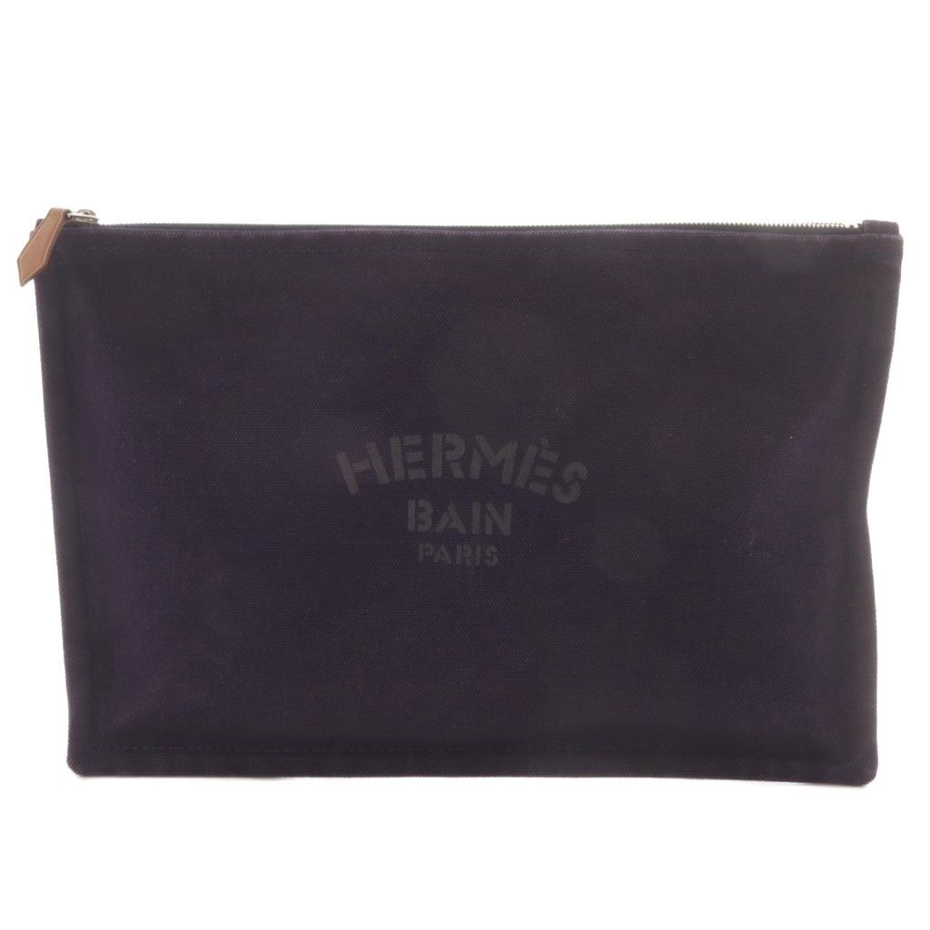 エルメス HERMES フラットポーチ ヨッティングGM キャンバス パープル 