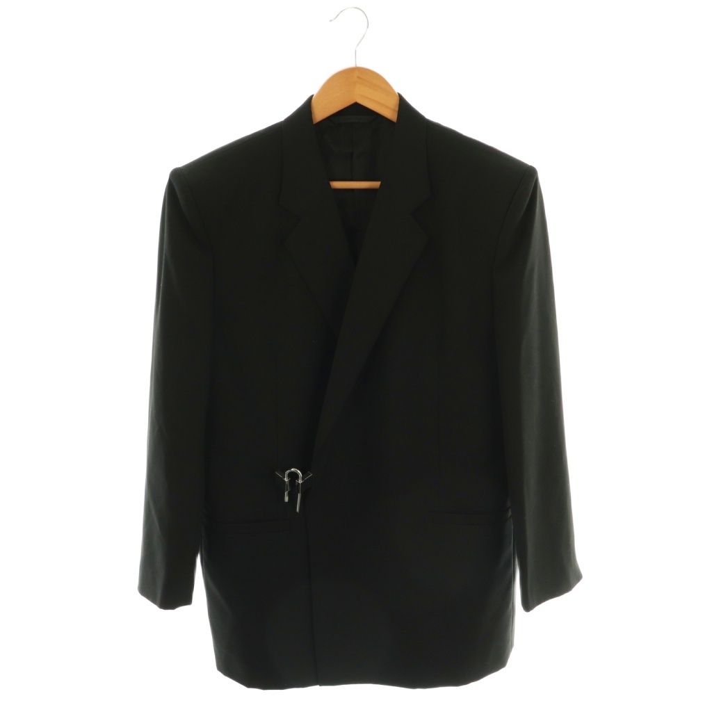 【中古】ジバンシィ GIVENCHY パドロック付きテーラードジャケット 総裏地 44 ブラック BM30AR13MP /DO ■OS ジバンシィ GIVENCHY パドロック付きテーラードジャケット 総裏地 44