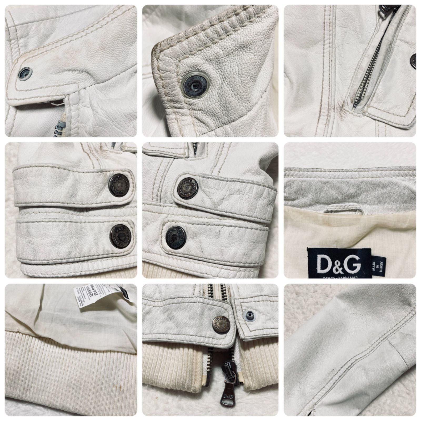 D&G DOLCE＆GABBANA ドルチェアンドガッバーナ ホワイトレザー