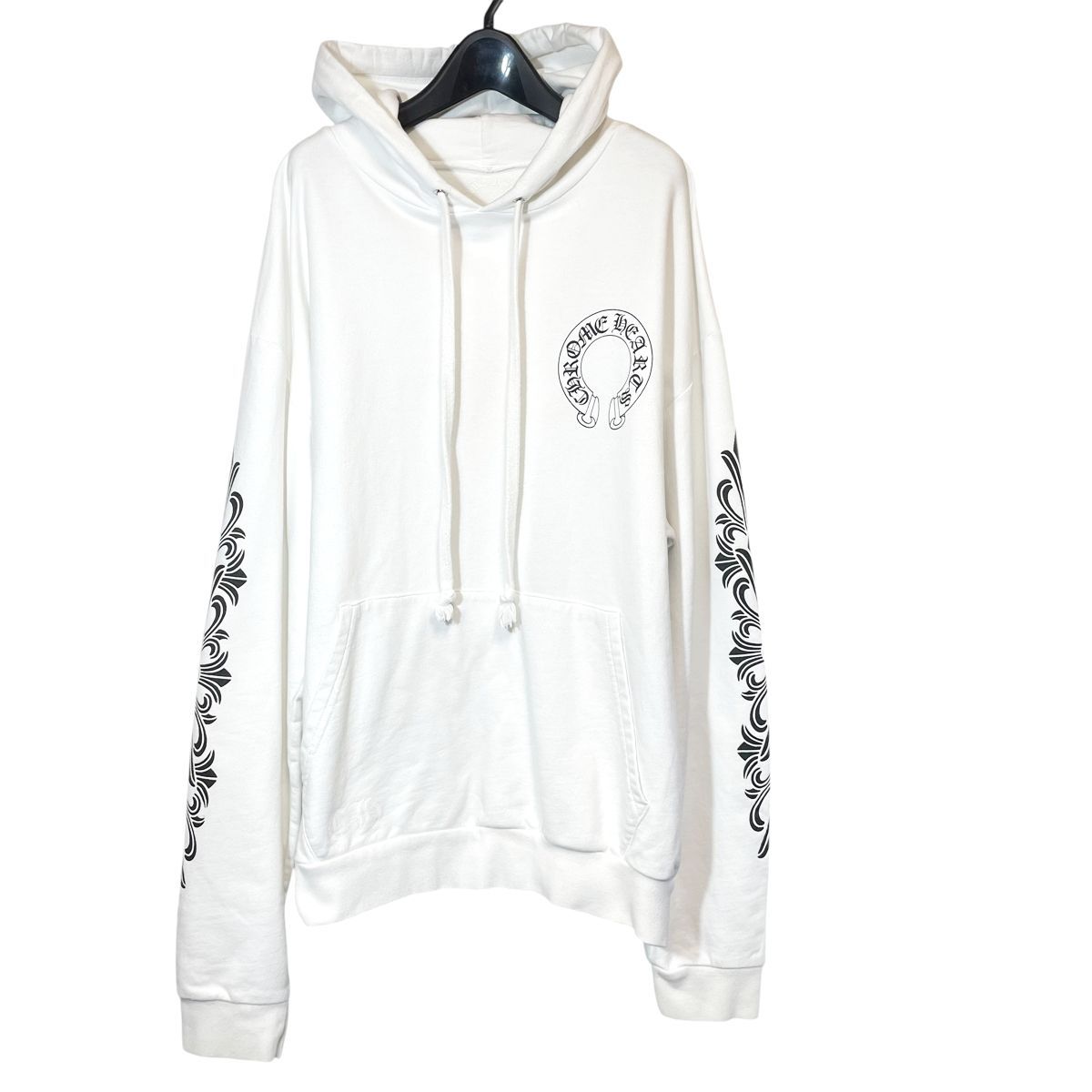 中古】CHROME HEARTS クロムハーツ ホースシュー フーディパーカー白 L 