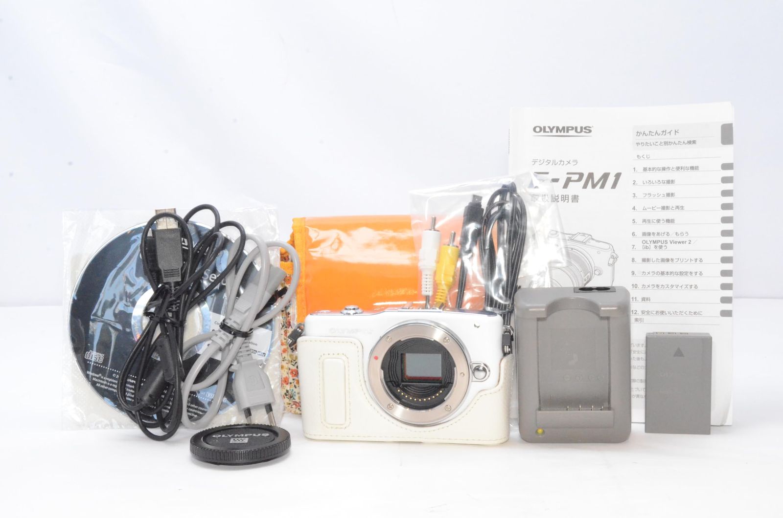 革グリップ、説明書付き】OLYMPUS オリンパス PEN mini E-PM1 ボディ 