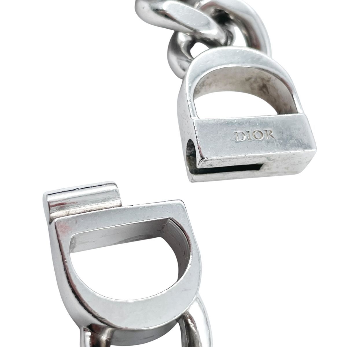 中古】Dior ディオール CD ICON チェーンリンク ネックレス シルバー