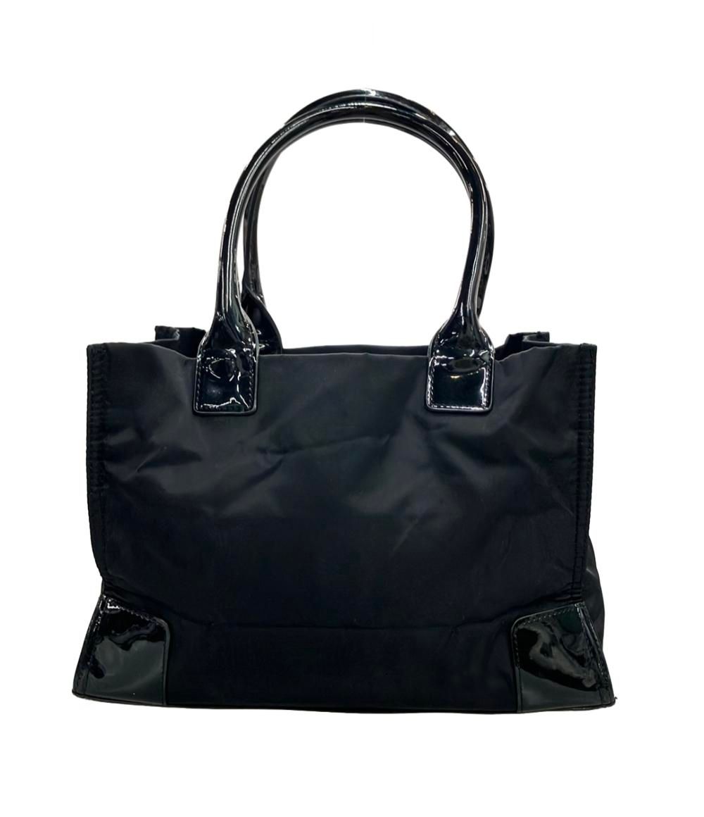 美品】 トリーバーチ トートバッグ ナイロン レザー エラ ロゴ 黒 美品 