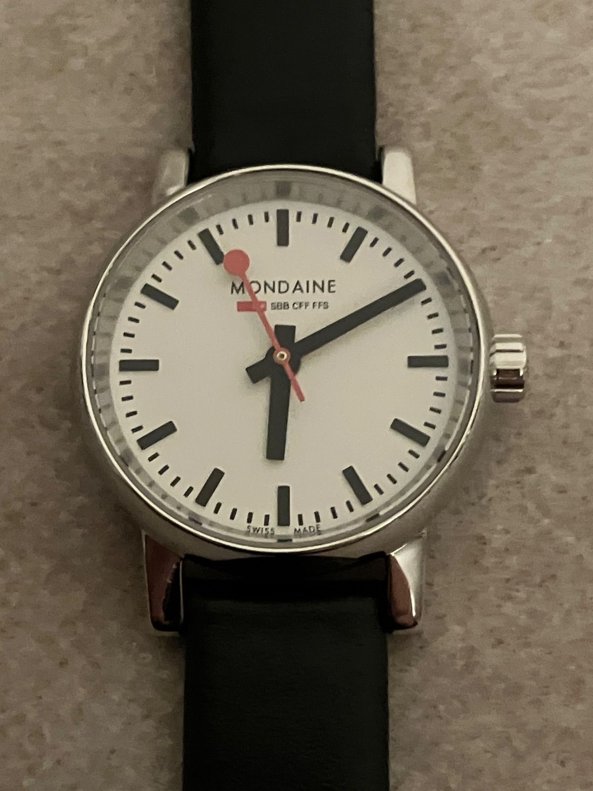 値下げ MONDAINE クォーツ腕時計 ホワイト/シルバー ※電池新品交換済 