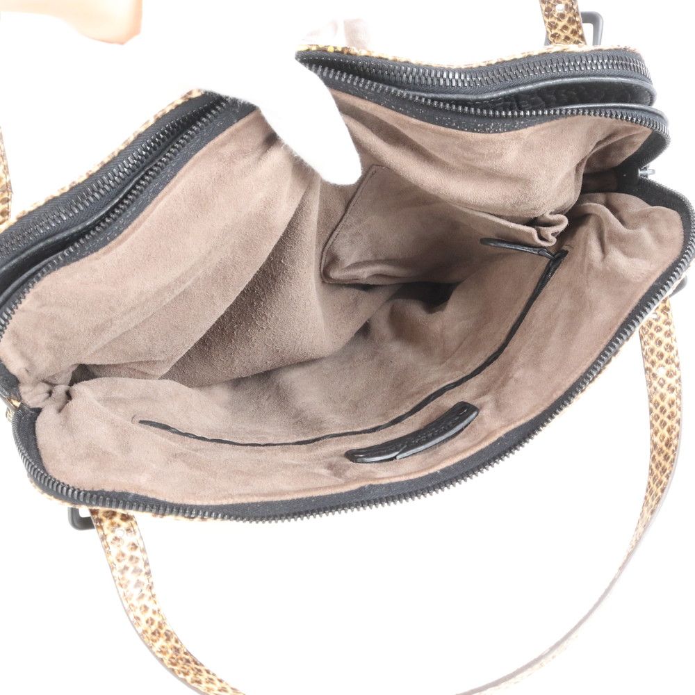 未使用 ボッテガヴェネタ パイソン レザー ハンドバッグ ベージュ レディース 新品同様 ボッテガヴェネタ パイソン レザー ハンドバッグ トート 本革