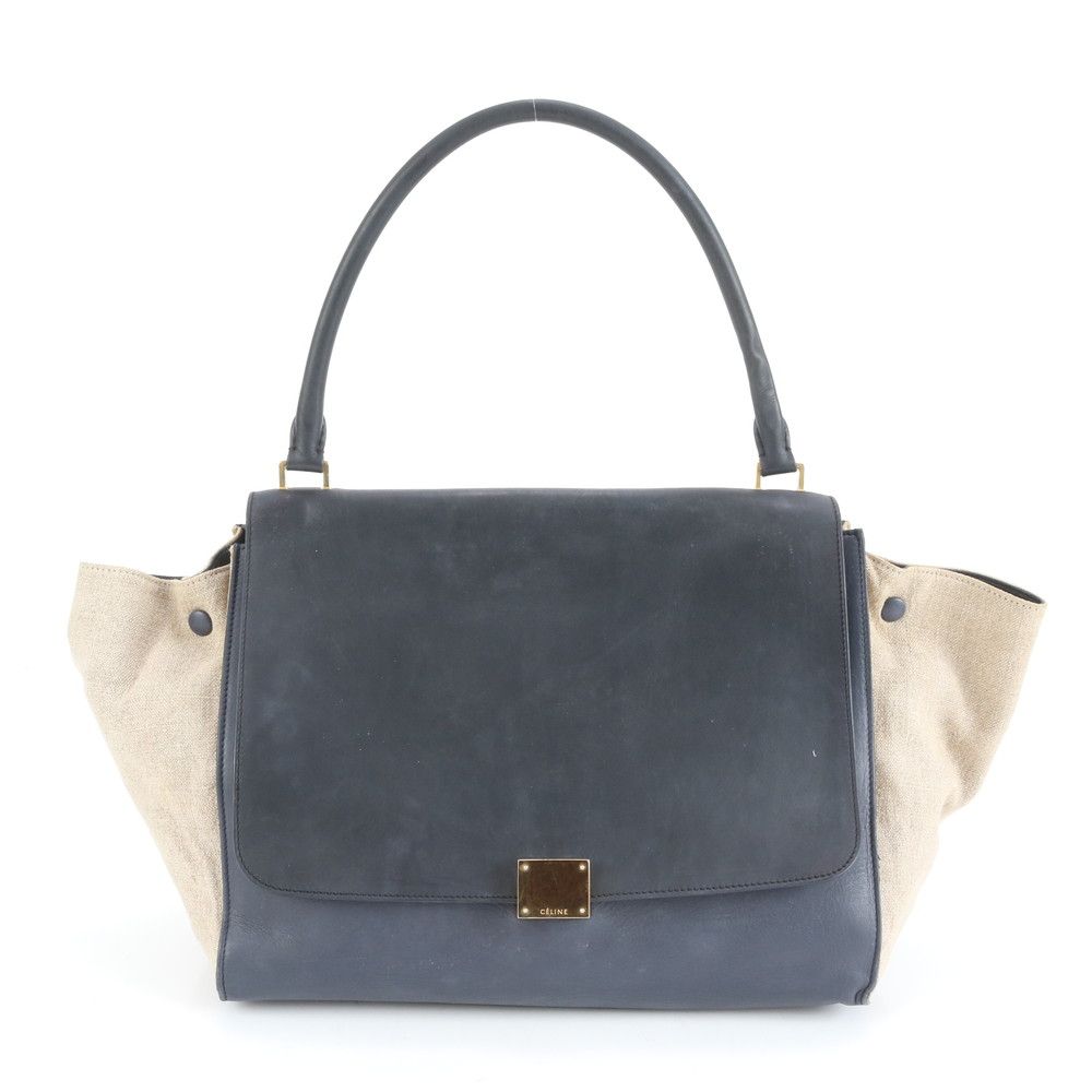 極美品 セリーヌ トラペーズ ミディアム レザー ハンド バッグ トート