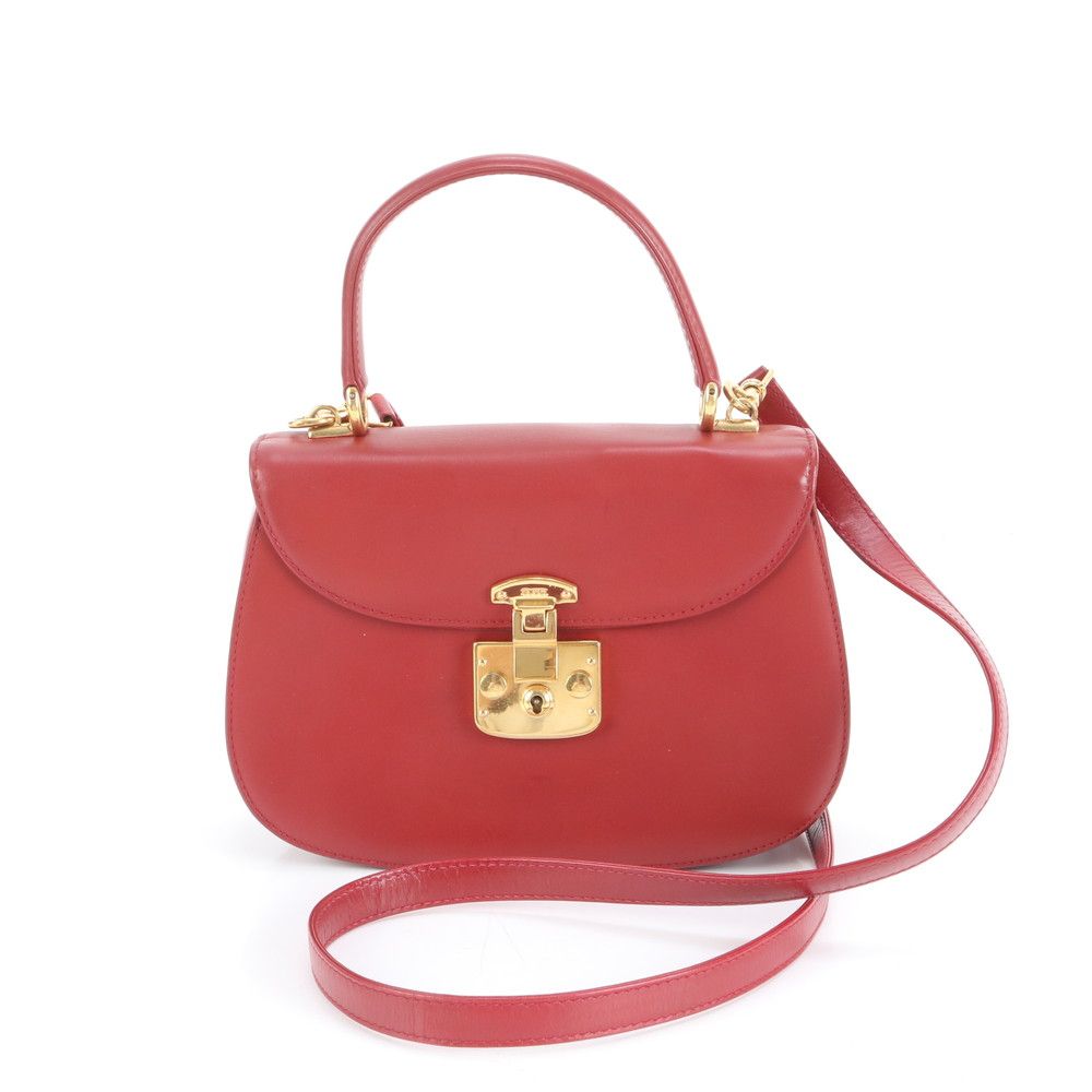 極美品 ヴィンテージ オールドグッチ レディロック レザー 2WAY