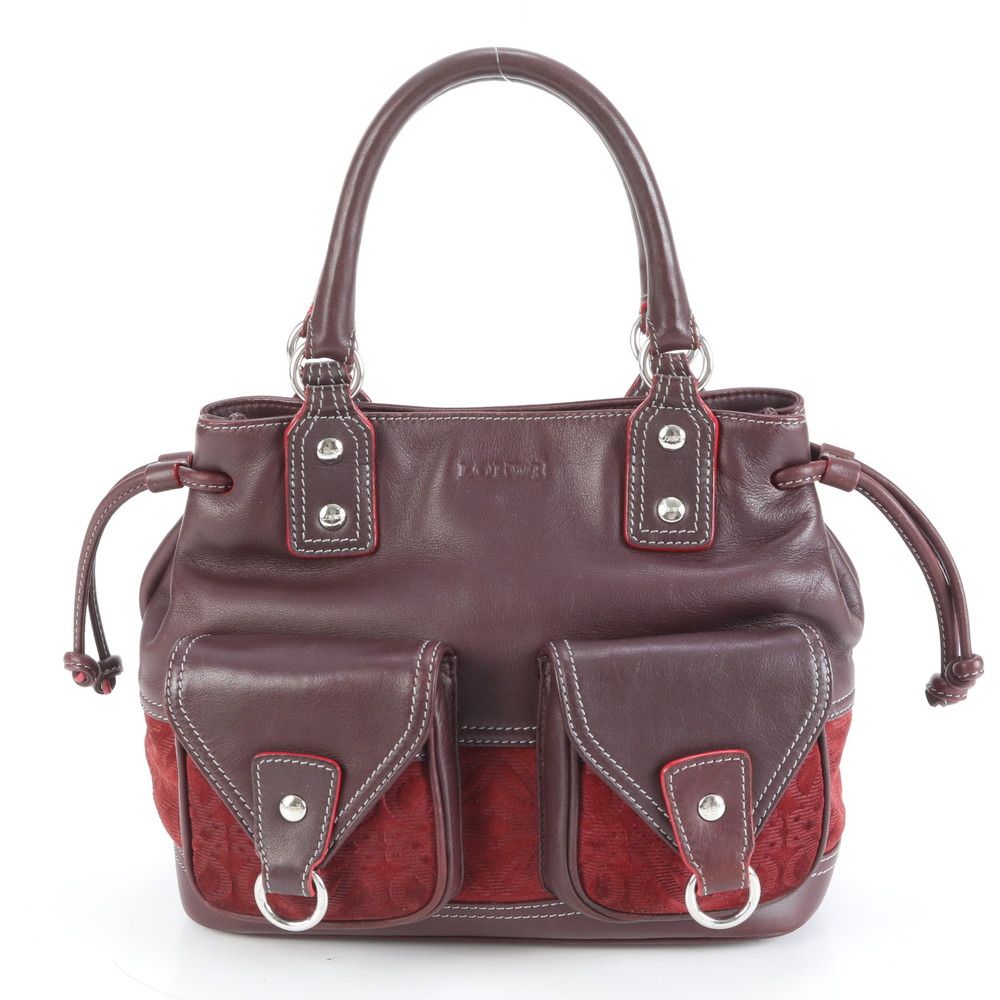 ✨美品✨LOEWE ロエベ ミニボストンバッグ ハンドバッグ アナグラム レザー LOEWE ロエベ アナグラム ハンドバッグ ミニボストンバッグ