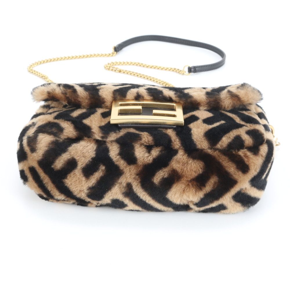 極美品 フェンディ ズッカ ファー マンマ バゲット レザー 2WAY