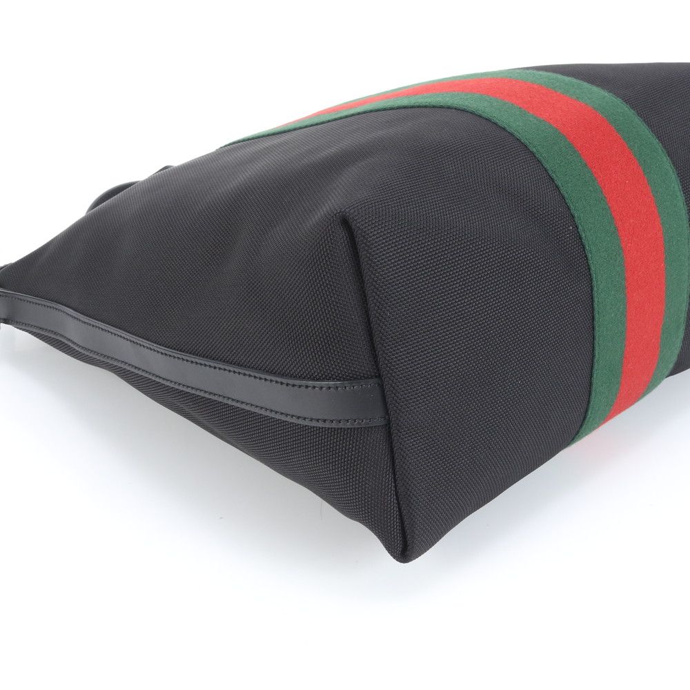 未使用級✨グッチ　レザー トートバッグ　ロゴ シェリーライン　ブラック メンズ 未使用級✨グッチレザー トートバッグロゴ シェリーラインブラック メンズ