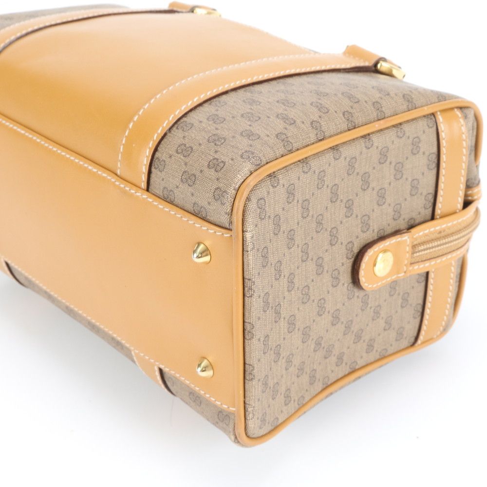 美品 極希少！Gucci GG柄 ミニボストンバッグ ハンドバッグオールドグッチ ヴィンテージ オールド グッチ マイクロ GG ミニ ボストン レザー