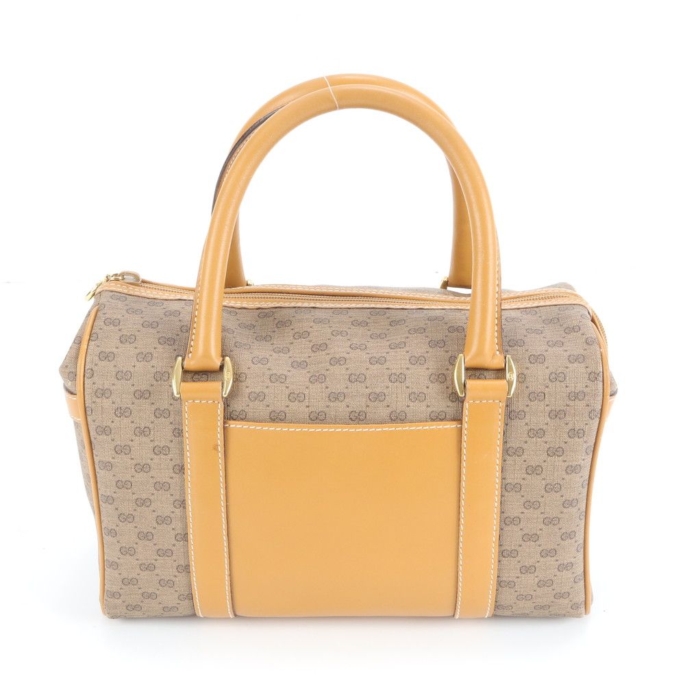 美品 極希少！Gucci GG柄 ミニボストンバッグ ハンドバッグオールドグッチ ヴィンテージ オールド グッチ マイクロ GG ミニ ボストン レザー