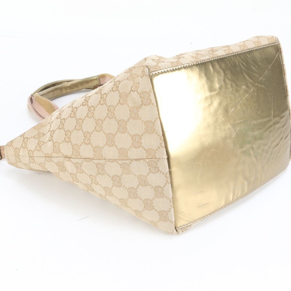 極美品 グッチ GG キャンバス 131230 レザー トート バッグ 肩掛け