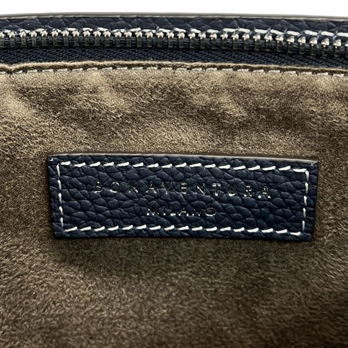 BONAVENTURA(ボナベンチュラ) ポーチ美品 - ネイビー レザー - メルカリ