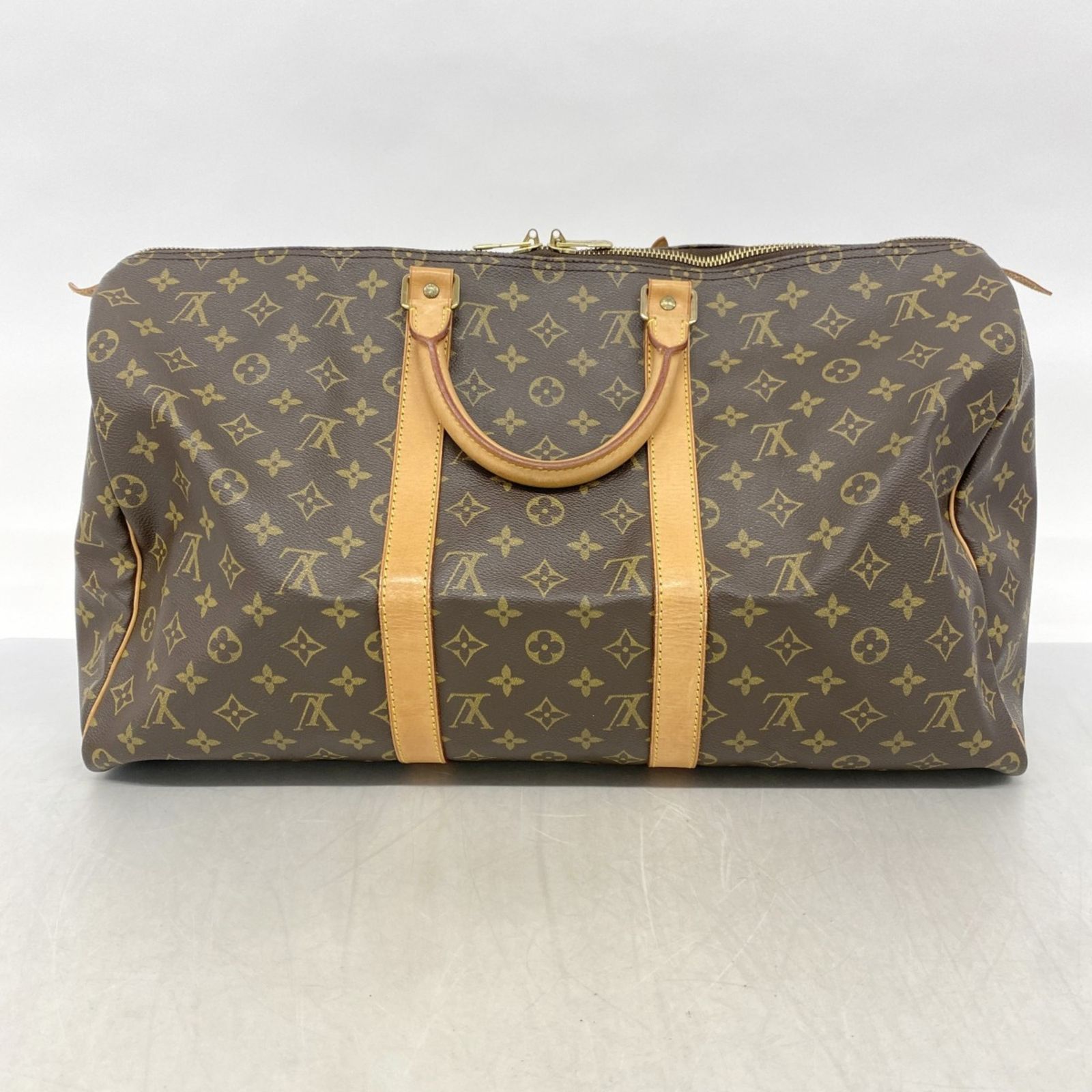 ルイ ヴィトン キーポル50 モノグラム ボストンバッグ ロゴ 総柄 ブラウン ルイヴィトンキーポル50 USA製 14145 ブラウン ユニセックス