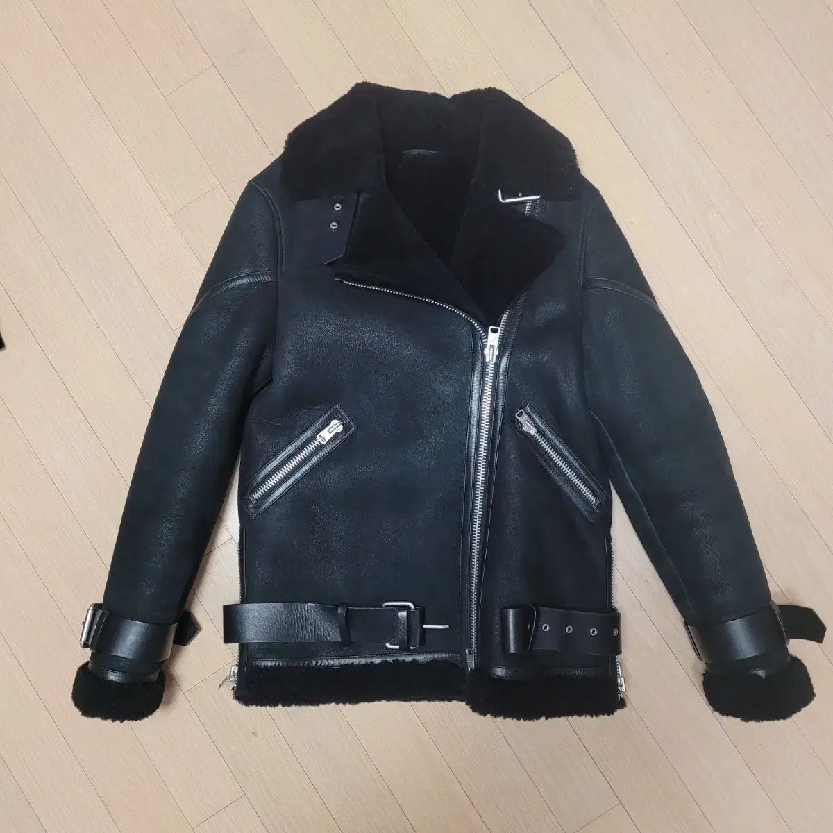 ALLSAINTS オールセインツ ムートン ジャケット ブラック S - メルカリ