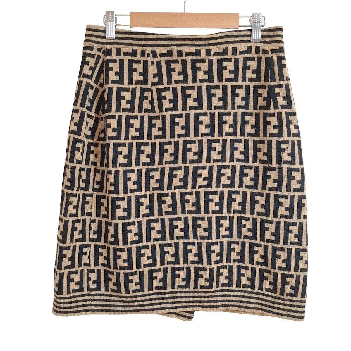 【良品】FENDI フェンディ ズッカ スカート タイトスカート 28インチ FENDI(フェンディ) スカート サイズ44(J) レディース - ベージュ×黒