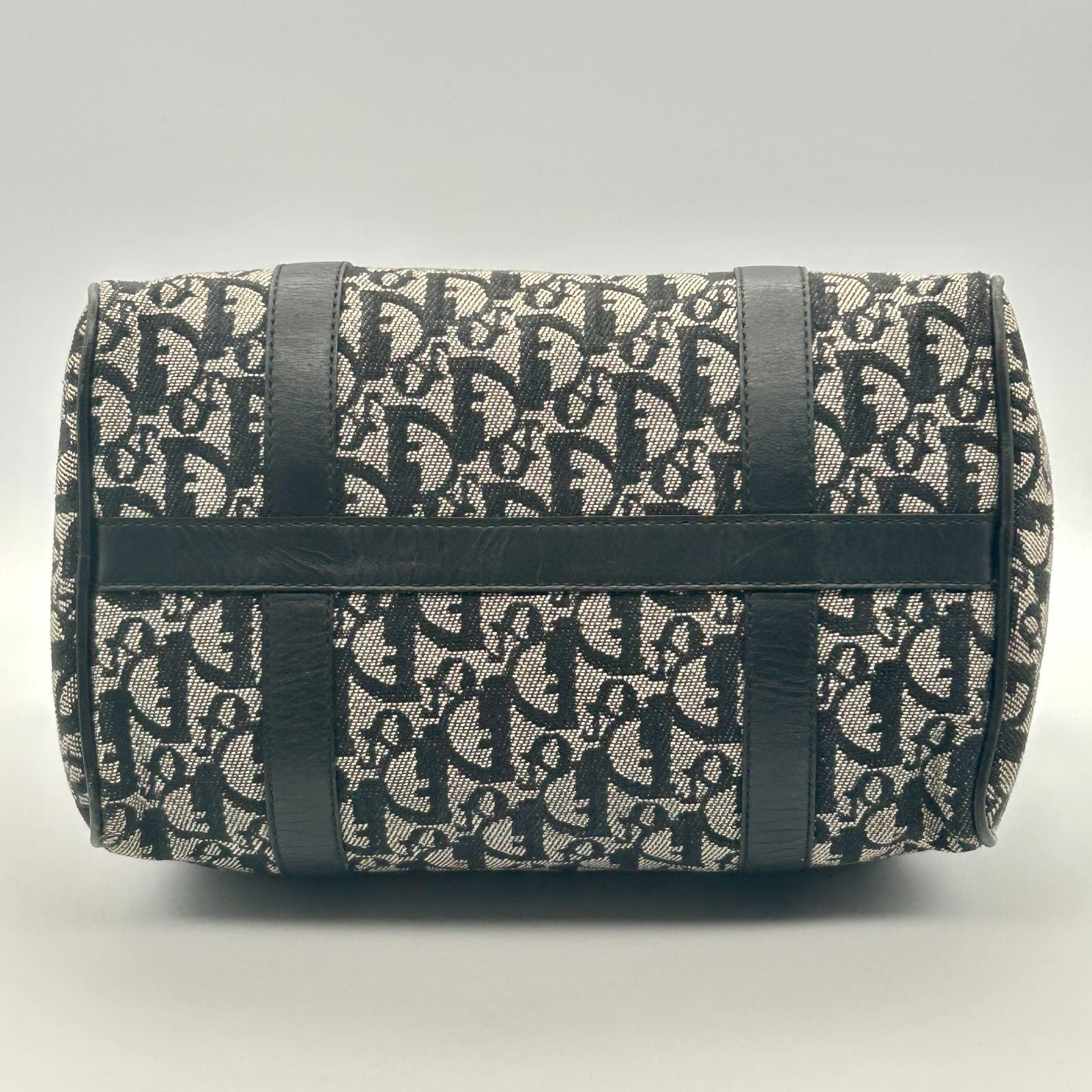 ディオール トロッター ハンドバッグ ミニボストン D金具 キャンバス シルバー クリスチャンディオール トロッター ミニ ボストン ハンドバッグ